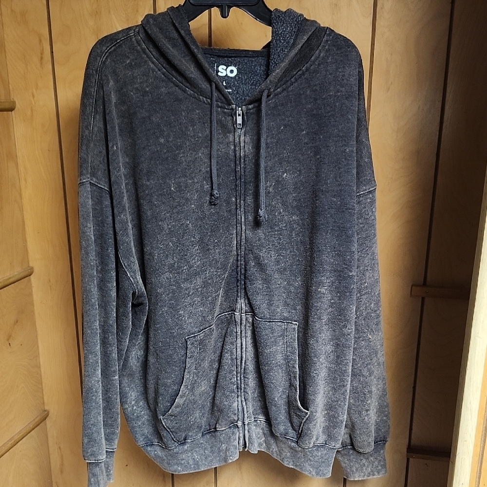 SO Men's Charcoal Zip-Up Sweater